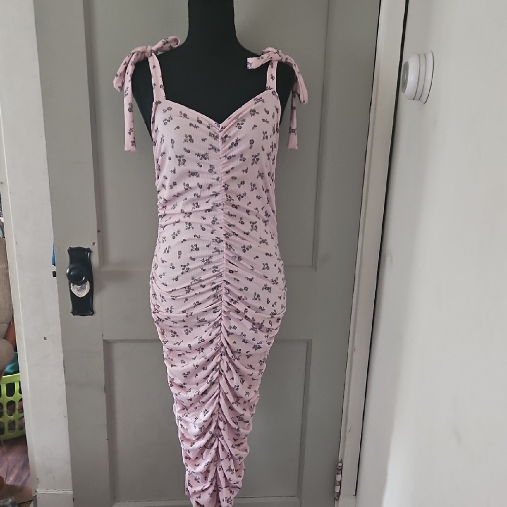Floral Pink Midi Dress